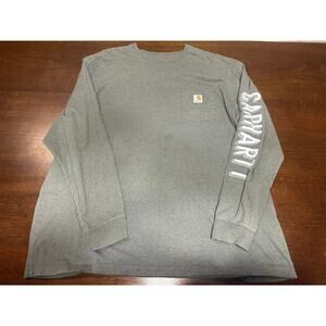 Carhartt Loose Fit Long Sleeve Shirt Men 3XL Spell Out Pocket Workwear Western